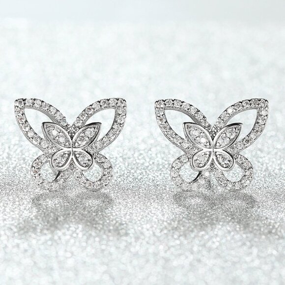 🎁 Cute Silver Gold Rose Gold Plated Animal Earring Stud for Women, HA4488 - Picture 1 of 3